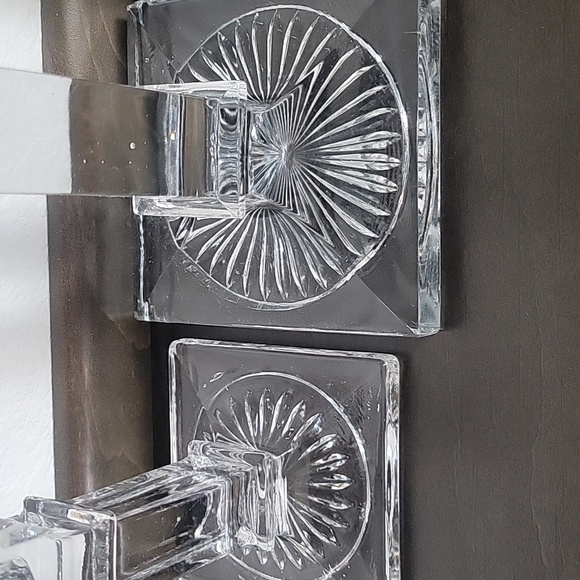 Glass Candle Stick Trio set Vintage - Picture 2 of 7